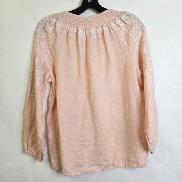 Joie linen Boho Long sleeve with tie front  Top - Picture 6 of 6